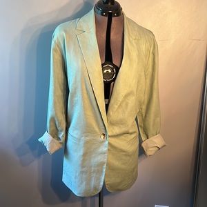 Linen boyfriend fit blazer